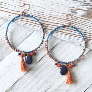 Artisan Jewelry Collection - Kazan Beaded Hoop Earrings
